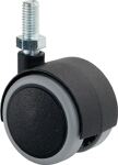 Kunststoffdoppelrolle D.40mm Trgf.30kg M10 PA grau