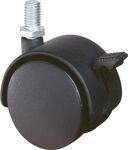 Kunststoffdoppelrolle m.Feststeller D.40mm Trgf.30kg m.Gew.stift M8 Polyamidrad