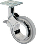 Lenkrolle D.75mm Tragkraft 50kg Polyurethanrad grau Platte 47x47mm