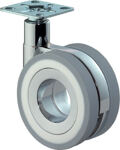 Lenkrolle D.75mm Tragkraft 50kg Polyurethanrad grau Platte 47x47mm F382