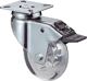 Lenkrolle m.Feststeller D.100mm Tragf.50kg Ku.-Rad transparent Platte 60x60mm