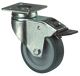 Lenkrolle m.Totalfeststeller D.75mm Trgf.50kg Vollgummirad blaugrau