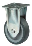 Bockrolle D.100mm Trgf.65kg Vollgummirad blaugrau Platte 60x60mm