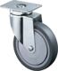 Lenkrolle D.125mm Trgf.100kg m.Platte Gum.grau BS ROLLEN