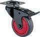 Lenkrolle m.Festst.D.50mm Trgf.50kg m.Platte m.Festst.Gum.grau BS ROLLEN
