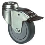 Lenkrolle m. Totalfeststeller D. 50mm Trgf. 40kg Vollgummireifen blaugrau