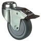Lenkrolle m. Totalfeststeller D. 50mm Trgf. 40kg Vollgummireifen blaugrau