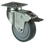 Lenkrolle A85 m. Totalfeststeller D. 75mm Trgf. 50kg Vollgummireifen
