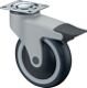 Kunststoffrolle m.Feststeller D.100mm Trgf.100kg m.Platte Kugell.Gum.grau