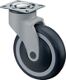 Kunststoffrolle D.125mm Trgf.100kg m.Platte Gum.grau