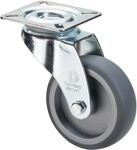 Lenkrolle D.100mm Trgf.70kg m.Platte grau schwarz