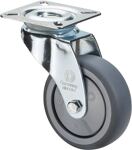 Lenkrolle D.50mm Trgf.50kg m.Platte Gum.grau