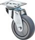 Lenkrolle D.100mm Trgf.70kg m.Platte Gum.grau