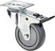 Lenkrolle m.Festst.D.100mm Trgf.70kg m.Platte Kugell.Gum.grau