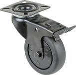 Lenkrolle m.Festst.D.50mm Trgf.50kg m.Platte m.Festst.Gum.schwarz BS ROLLEN
