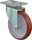Lenkrolle D.150mm Trgf.240kg PU Platte L135xB110mm Farbe Rl.rot BS ROLLEN