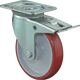 Lenkrolle D.80mm Trgf.125kg m.Festst.PU 104x80mm rot BS ROLLEN