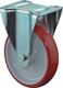 Bockrolle D.150mm Trgf.200kg Guß-PU Platte L135xB110mm BS ROLLEN