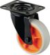 Lenkrolle D.100mm Trgf.110kg Lenkrollen Gum.Platte L104xB80mm Farbe Rl.hellgrau