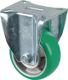 Bockrolle D.100mm Trgf.200kg Bockrollen PU Platte L105xB85mm Farbe Rl.grün