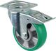 Lenkrolle D.160mm Trgf.300kg m.Festst.PU 138x109mm grün BS ROLLEN