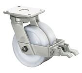 Lenkrolle mit Feststeller D.150mm Trgf.1800kg Polyamidrad Platte 175x140mm