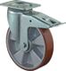 Schwerlastlenkrolle D.150mm Trgf.550kg m.Festst.Guß-PU 135mm 110mm BS ROLLEN