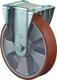 Schwerlast-Bockrolle D.200mm Trgf.800kg Guß-PU 135mm 110mm BS ROLLEN