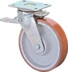 Schwerlastlenkrolle D.150mm Trgf.800kg m.Festst.Guß-PU 138x110mm BS ROLLEN