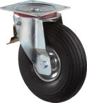 Luftrad D.260mm Trgf.200kg m.Platte Lenkrolle Luftbereifung schwarz BS ROLLEN