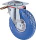Lenkrolle m.Festst.D.260mm Trgf.160kg m.Platte Rollenlager Gum.blau BS ROLLEN