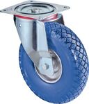 Lenkrolle D.400mm Trgf.200kg m.Platte Radkörper STA Polyurethan blau