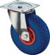 Lenkrolle D.260mm Trgf.160kg m.Platte Radkörper Ku.PU blau BS ROLLEN
