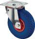 Lenkrolle m.Festst.D.260mm Trgf.160kg m.Platte Rollenl. Gum.blaugrau BS ROLLEN