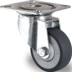 Lenkrolle D.75mm Trgf.75kg m.Platte Gum.grau PROMAT