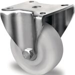 Schwerlast-Bockrolle D.125mm Trgf.700kg Ku.Platte L100xB88mm Rl.weiß PROMAT