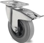 Lenkrolle m.Festst.D.160mm Trgf.135kg m.Platte Rollenlager VG grau PROMAT