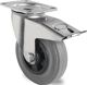 Lenkrolle m.Festst.D.160mm Trgf.135kg m.Platte Rollenlager VG grau PROMAT