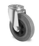 Lenkrolle D.200mm Trgf.205kg Rückenlochbefestigung PP Rollenlager VG grau PROMAT