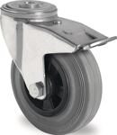 Lenkrolle m.Festst.D.160mm Trgf.135kg m.Rückenloch Rollenlager VG grau PROMAT