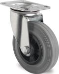 Lenkrolle D.125mm Trgf.100kg m.Platte PP VG grau PROMAT