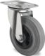 Lenkrolle D.125mm Trgf.100kg m.Platte PP VG grau PROMAT
