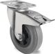 Lenkrolle m.Festst.D.100mm Trgf.75kg m.Platte Rollenlager VG grau PROMAT