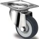 Lenkrolle D.50mm Trgf.50kg m.Platte Platten-B.60mm Gleitlager VA TPE PROMAT