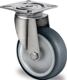 Lenkrolle D.75mm Trgf.75kg m.Platte Platten-B.60mm Gleitlager VA TPE PROMAT