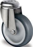 Lenkrolle D.75mm Trgf.75kg Rückenloch PP Gleitlager VA TPE grau PROMAT