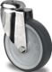 Lenkrolle D.100mm Trgf.100kg Rückenloch PP Gleitlager VA TPE grau PROMAT