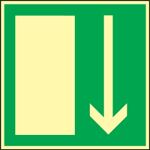 Rettungszeichen BGV A8, NW-Nr.: 3000277432 L148xB148mm Notausgang, Folie ASR A1.3/BGV A8/DIN67510, Folie selbstklebend  