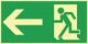 Rettungszeichen BGV A8, NW-Nr.: 3000277437 L297xB148mm Rettungsweg, li.Ku. ASR A1.3/BGV A8, Kunststoffschild