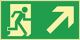 Rettungszeichen BGV A8, NW-Nr.: 3000277440 L297xB148mm Rettungsweg, re.aufwärts Ku. ASR A1.3/BGV A8, Kunststoffschild